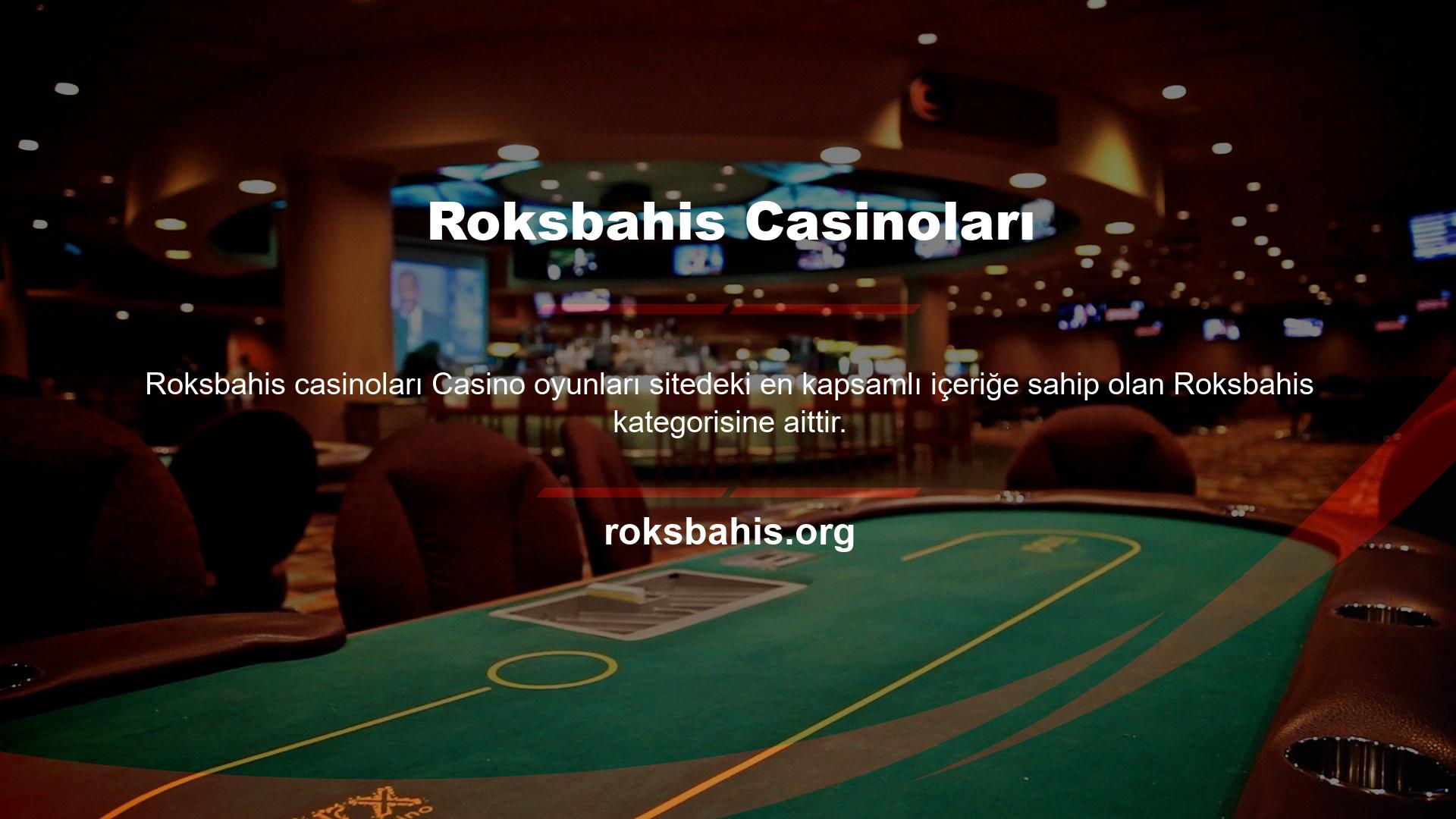 Site, casino kategorisinde daha fazla oyun seçeneği sunmakta ve aynı zamanda oyunlarını ücretsiz olarak oynamanıza izin vermektedir